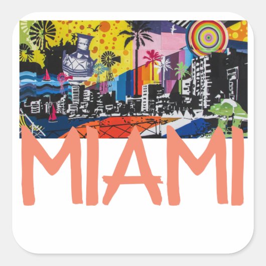 Miami Florida Stickers (Voorkant)