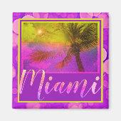 Miami Florida Sun en Palm Tree Magneet (Voorkant)