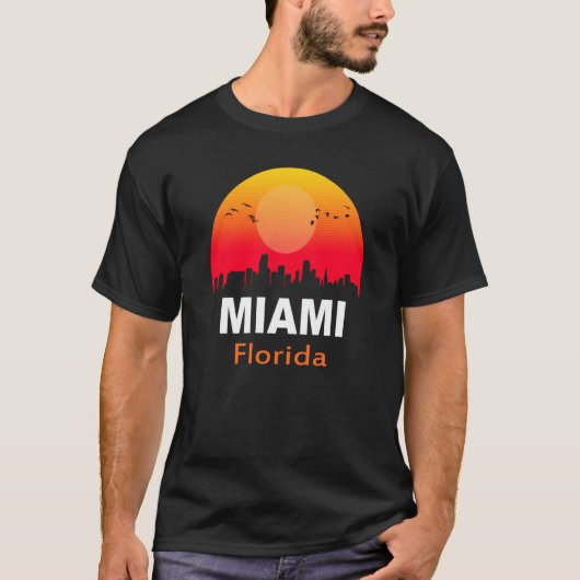 Miami Florida  Sunset Retro City, VS T-shirt (Voorkant)