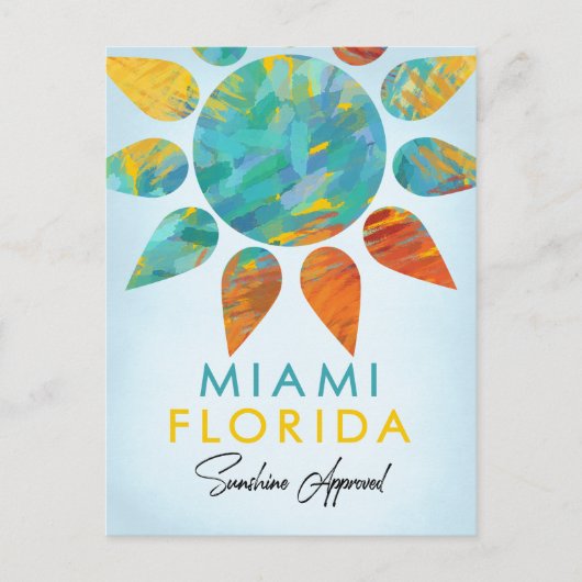 Miami Florida Sunshine Travel Briefkaart (Voorkant)