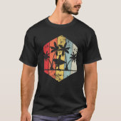Miami Florida Surfen Palm Trees Beach Vakantie T-shirt (Voorkant)