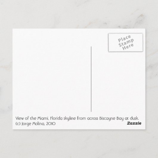 Miami, Florida, The City Beauful Briefkaart (Achterkant)