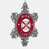 Miami Florida Tin Sneeuwvlok Ornament (Links)