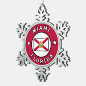 Miami Florida Tin Sneeuwvlok Ornament (Rechts)