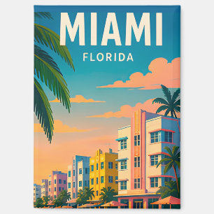 Miami Florida Tropische Waterfront Skyline Magneet