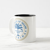 Miami Florida Tweekleurige Koffiemok (Voorkant links)