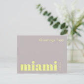 Miami Florida typografisch geel Briefkaart (Staand voorkant)