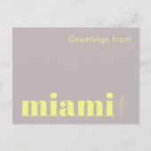 Miami Florida typografisch geel Briefkaart (Voorkant)
