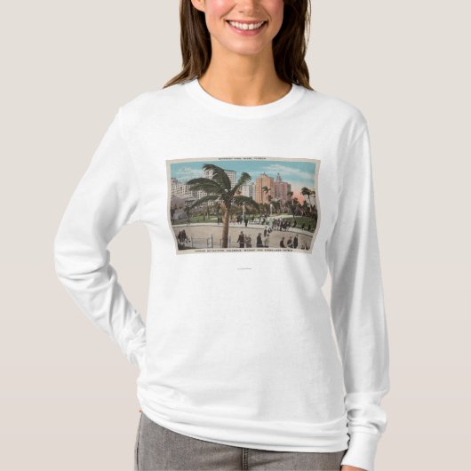Miami, Florida - Uitzicht van Bayfront Park & Hote T-shirt (Voorkant)