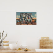 Miami, Florida - Uitzicht van Pier 5 met gevangen Poster (Keuken)