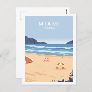 Miami Florida USA Beroemde Reisplaats Illustratie Briefkaart