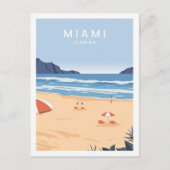 Miami Florida USA Beroemde Reisplaats Illustratie Briefkaart (Voorkant)