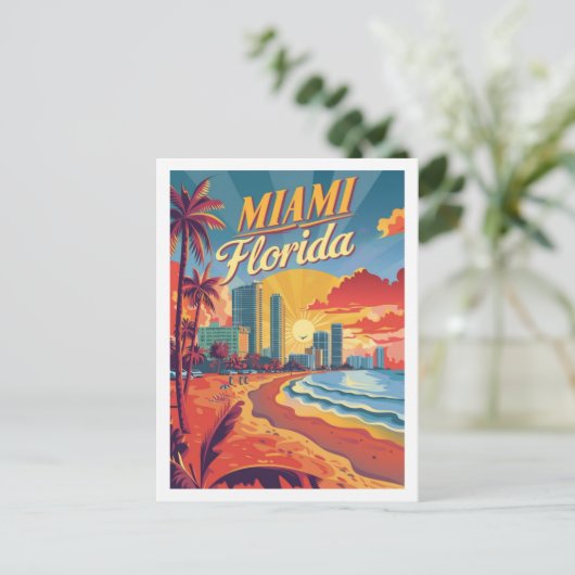 Miami Florida USA Famous Travel Place Briefkaart (Staand voorkant)