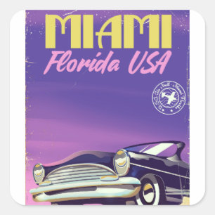 Miami Florida USA vintage poster Vierkante Sticker