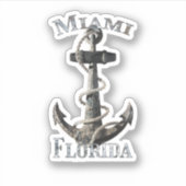 Miami Florida Vacation Nautical Anchor Sailing Sticker (Voorkant)