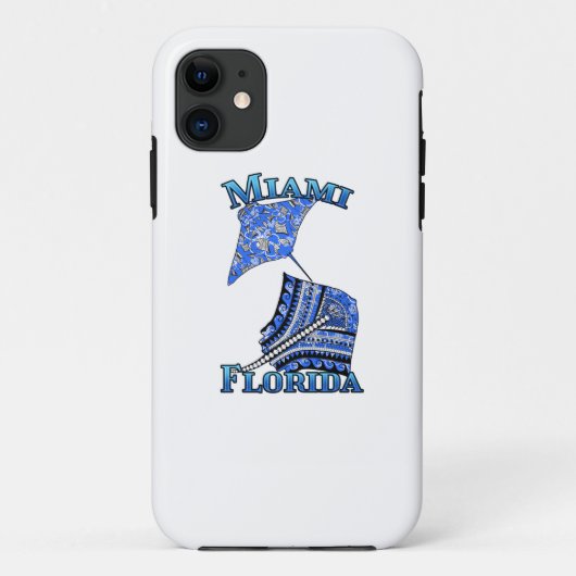 Miami Florida Vacation Tribal Stingray Beach Case-Mate iPhone Case (Achterkant)