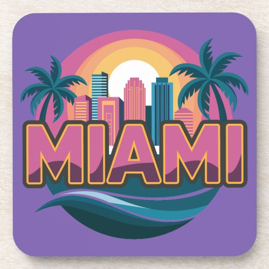 Miami Florida Verenigde Staten Bier Onderzetter (Voorkant)