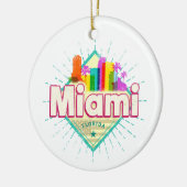 Miami Florida Verenigde Staten Retro Skyline  Keramisch Ornament (Links)