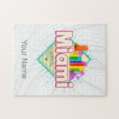Miami Florida Verenigde Staten Retro Skyline Legpuzzel (Horizontaal)
