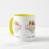 Miami Florida Verenigde Staten Retro Skyline  Mok (Voorkant links)