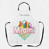 Miami Florida Verenigde Staten Retro Skyline  Schort (Voorkant)