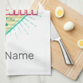 Miami Florida Verenigde Staten Retro Skyline Theedoek (Quarter Fold)