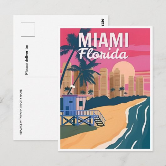  Miami Florida Verenigde Staten van Amerika Briefkaart (Voorkant / Achterkant)