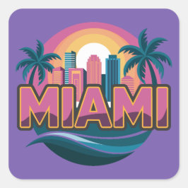 Miami Florida Verenigde Staten Vierkante Sticker