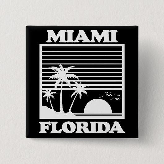 Miami, Florida Vierkante Button 5,1 Cm (Voorkant)