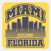 Miami, Florida Vierkante Sticker (Voorkant)