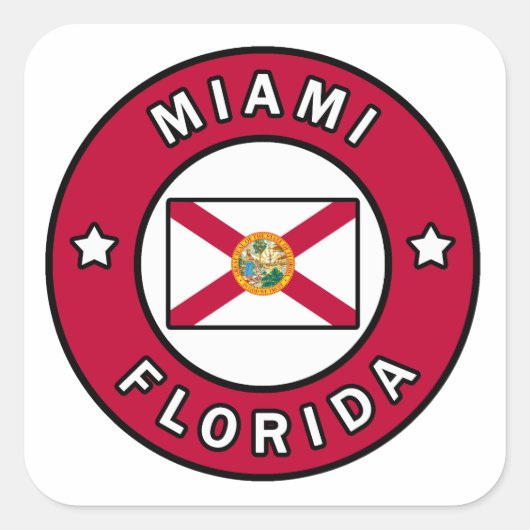 Miami Florida Vierkante Sticker (Voorkant)