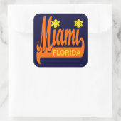 Miami, Florida Vierkante Sticker (Tas)