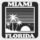 Miami, Florida Vierkante Sticker (Voorkant)