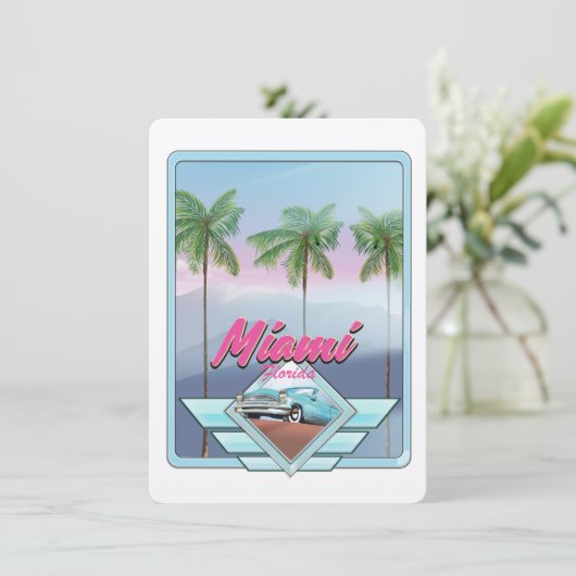 Miami Florida Vintage-poster (Staand voorkant)