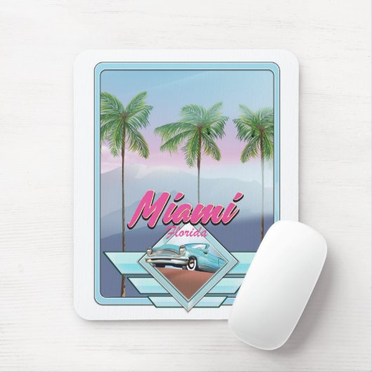 Miami Florida Vintage-poster Muismat (Met muis)