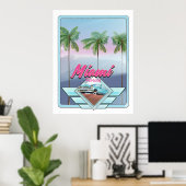 Miami Florida Vintage-poster Poster (Thuiskantoor)