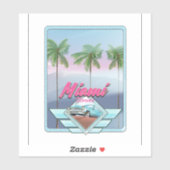 Miami Florida Vintage-poster Sticker (Vel)