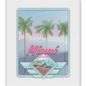 Miami Florida Vintage-poster Sticker (Voorkant)