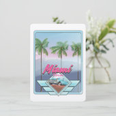 Miami Florida Vintage reisposter (Staand voorkant)