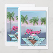Miami Florida Vintage reisposter (Voorkant / Achterkant)