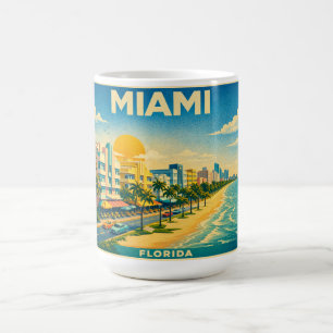 Miami Florida Vintage Reisposter Beker Koffiemok