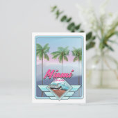 Miami Florida Vintage reisposter Briefkaart (Staand voorkant)