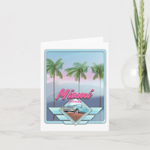 Miami Florida Vintage reisposter Feestdagen Kaart