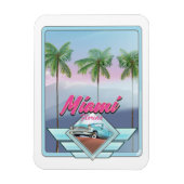 Miami Florida Vintage reisposter Magneet (Verticaal)