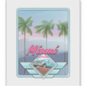 Miami Florida Vintage reisposter Sticker (Voorkant)