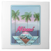 Miami Florida Vintage reisposter Tegeltje (Voorkant)