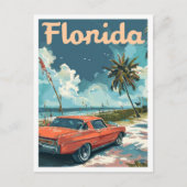 Miami Florida Vintage Travel Illustratie Briefkaart (Voorkant)