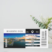 Miami Florida vliegtuig boarding pass weekend Kaart (Staand voorkant)