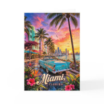 Miami Florida Waterfront Zonsondergang