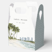 Miami Florida Waterverf Palm Landscape Wedding Bedankdoosjes (Geopend)
